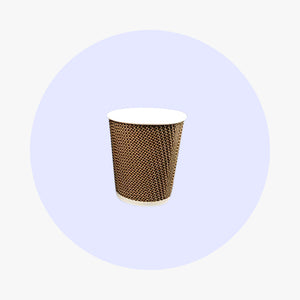 Ripple Wall Paper Cups - Brown Stripes - 4 oz