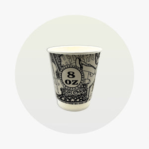 DOUBLE WALL PAPER CUPS - MUSIC DESIGN- 8 oz