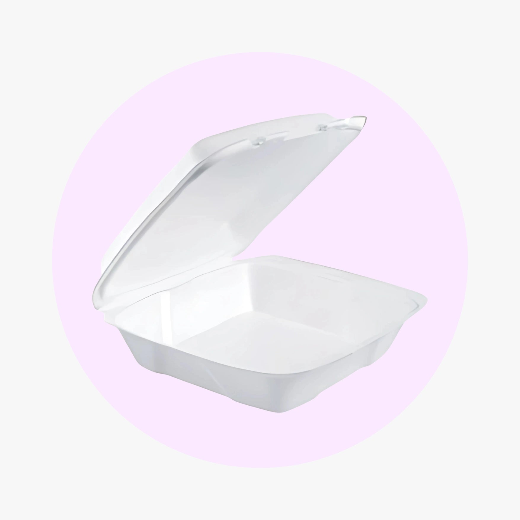 FOAMPAK FP-9001 9" x 9" x 3" Large 9" Foam Hinged Lid Container | 9"x9"
