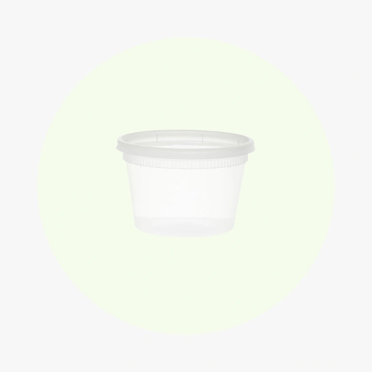 Microwavable Translucent Plastic Deli Container With Lids | 16 oz