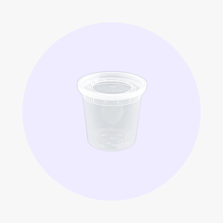 Microwavable Translucent Plastic Deli Container With Lids | 24 oz