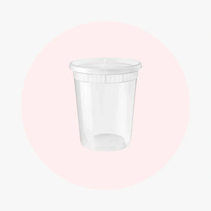 Microwavable Translucent Plastic Deli Container With Lids 32 oz