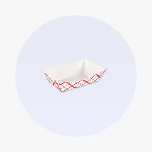 Paper Food Boat Tray - Red & White 1/2 lb