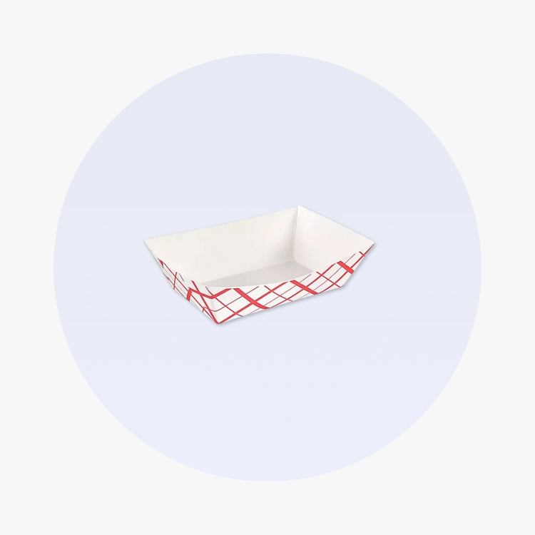 Paper Food Boat Tray - Red & White 1/2 lb