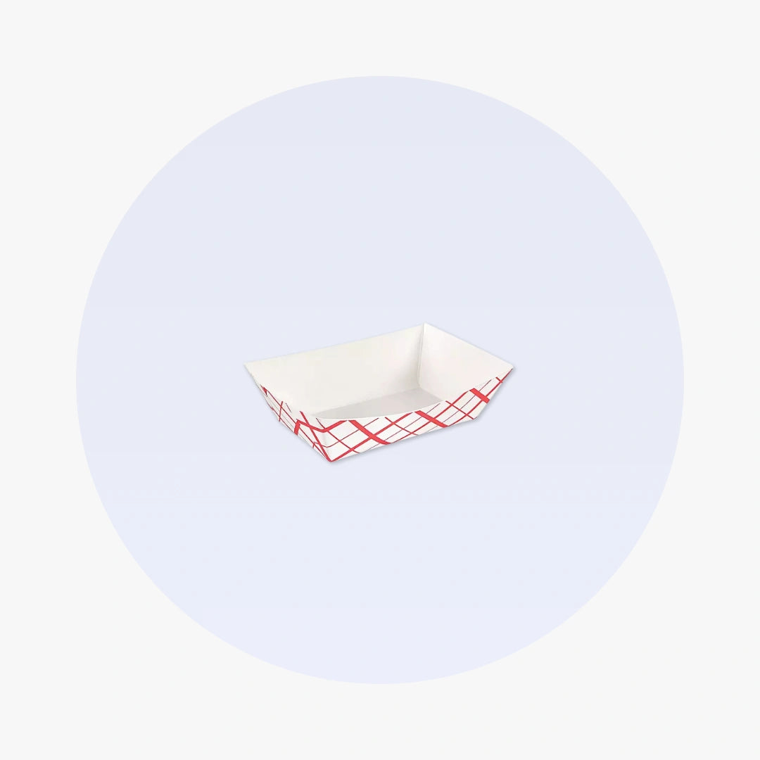 Paper Food Boat Tray - Red & White 1/4 lb