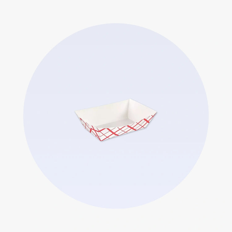 Paper Food Boat Tray - Red & White 1/4 lb