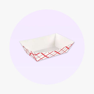 Paper Food Boat Tray - Red & White | 2 lb