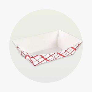 Paper Food Boat Tray - Red & White 5 lb