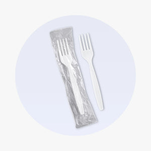 White Heavy Weight Forks - Individually Wrapped - 1000 pcs by packthismeal.myshopify.com