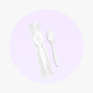 White Heavy Weight Spoons - Individually Wrapped - 1000 pcs by packthismeal.myshopify.com