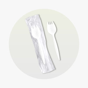 White Heavy Weight Sporks - Individually Wrapped - 1000 pcs by packthismeal.myshopify.com