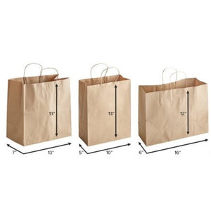 Kraft Shopper Bags With Handle - MEDIUM - PACK THIS MEAL