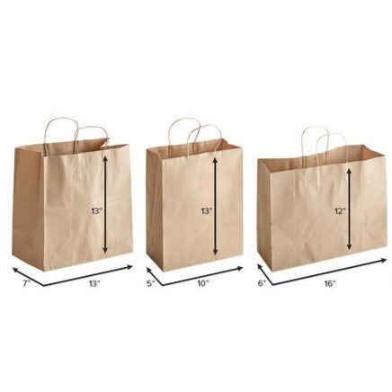 Kraft Shopper Bags With Handle - MEDIUM - PACK THIS MEAL