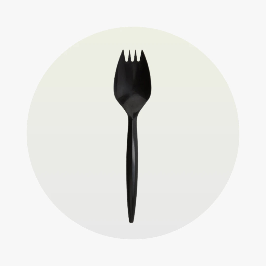 Black Medium Weight Sporks - Loose