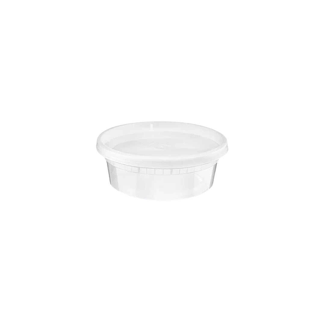 Microwavable Translucent Plastic Deli Container With Lids | 8 oz