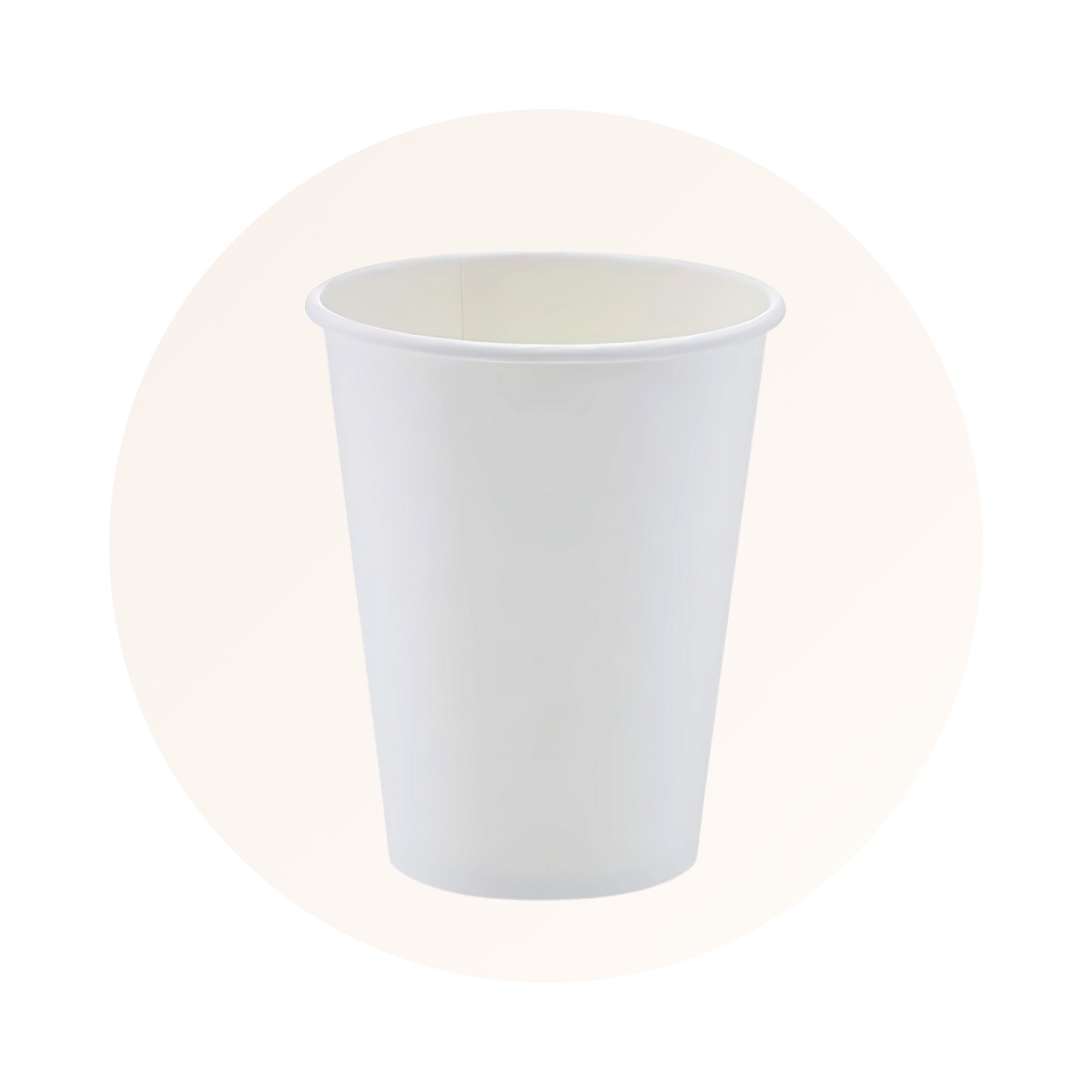 VASOS DE PAPEL DE PARED SIMPLE - BLANCOS - 12 oz