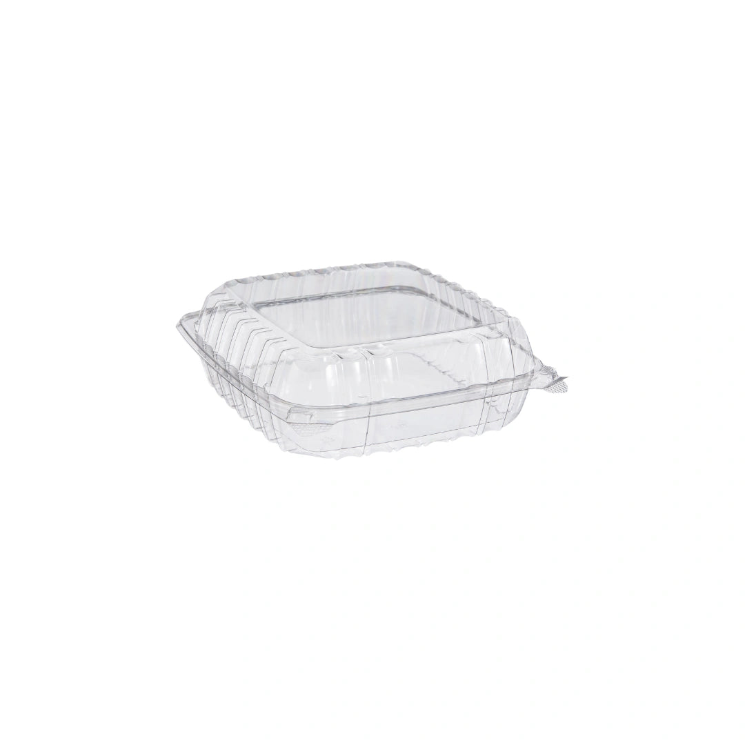 Contenedor de plástico con tapa abatible ClearSeal de 9" x 6" x 3" | 9" x 3"