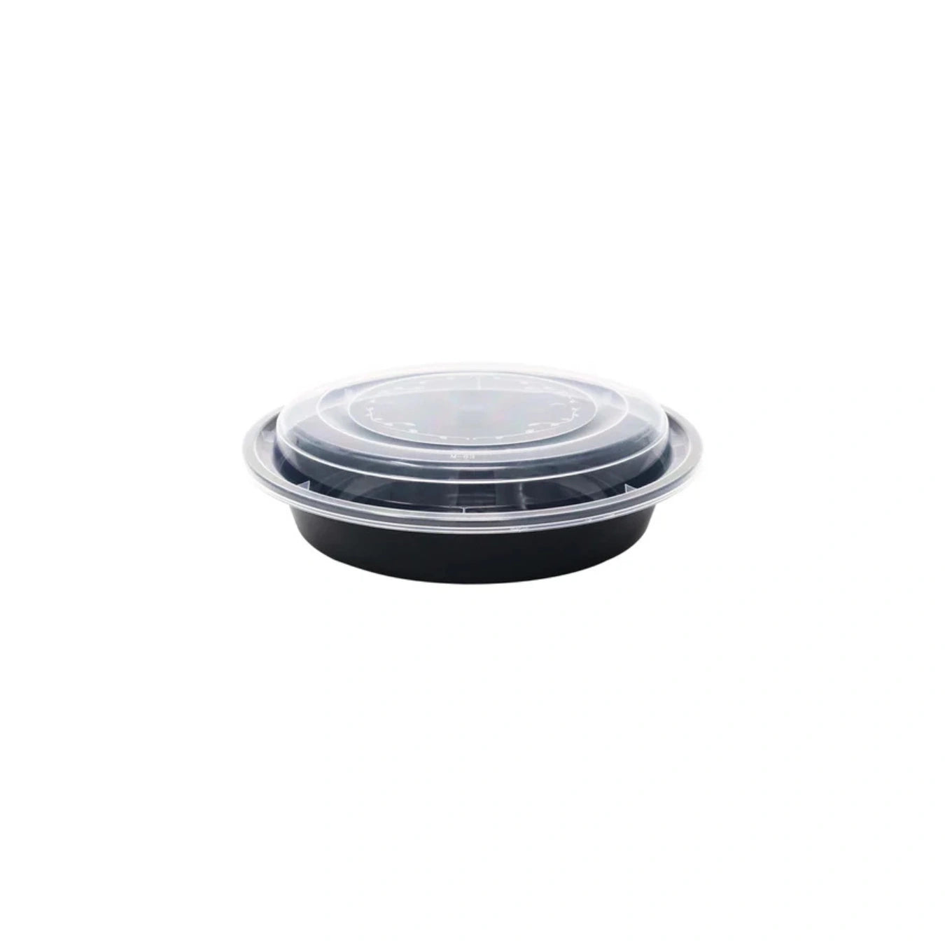 Black Round Microwavable Medium Weight Container with Lid | 16 oz