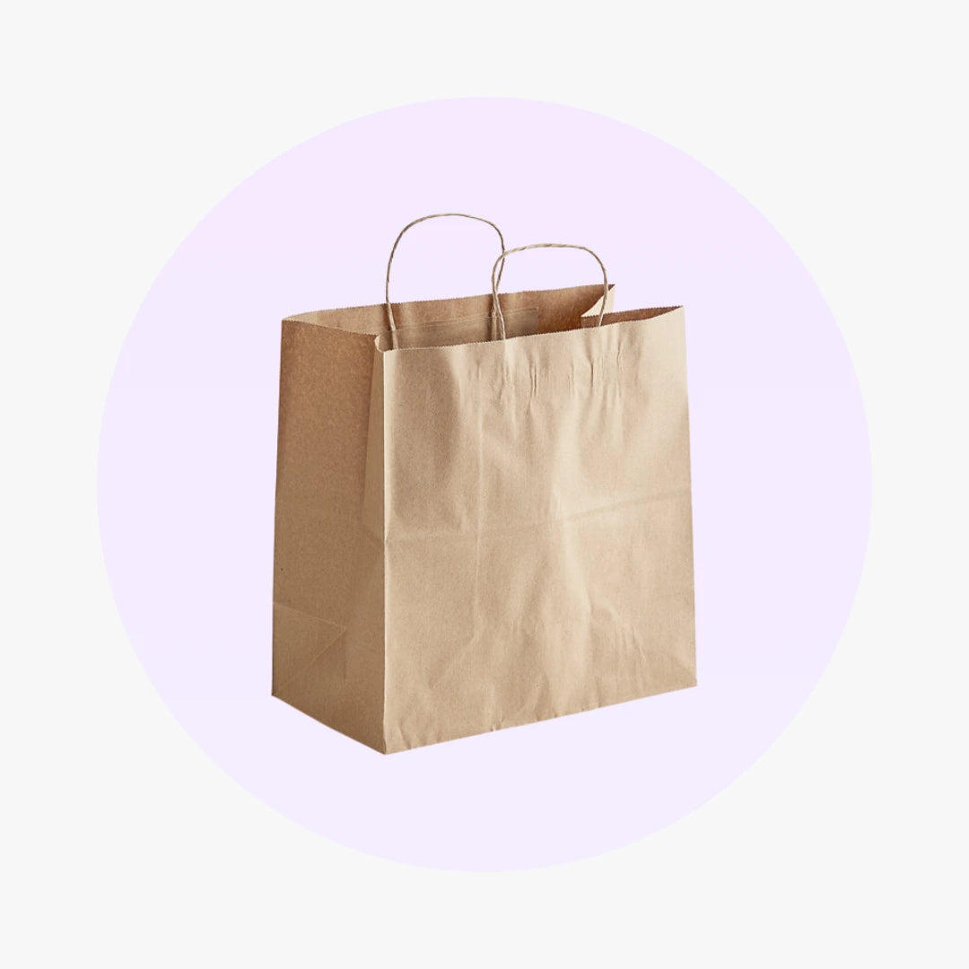 Kraft Shopper Bags With Handle - MEDIUM