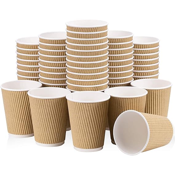 BROWN RIPPLE WALL PAPER CUP - 8 oz