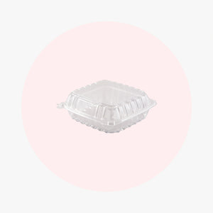 8" ClearSeal Hinged Lid Plastic Container