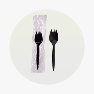 Black Heavy Weight Sporks - Individually Wrapped