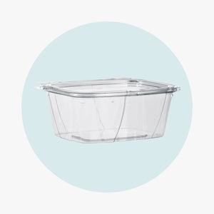 Clear Tamper-Evident Hinged Container With Flat Lid | 32 oz