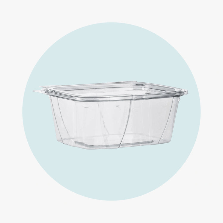 Clear Tamper-Evident Hinged Container With Flat Lid | 32 oz