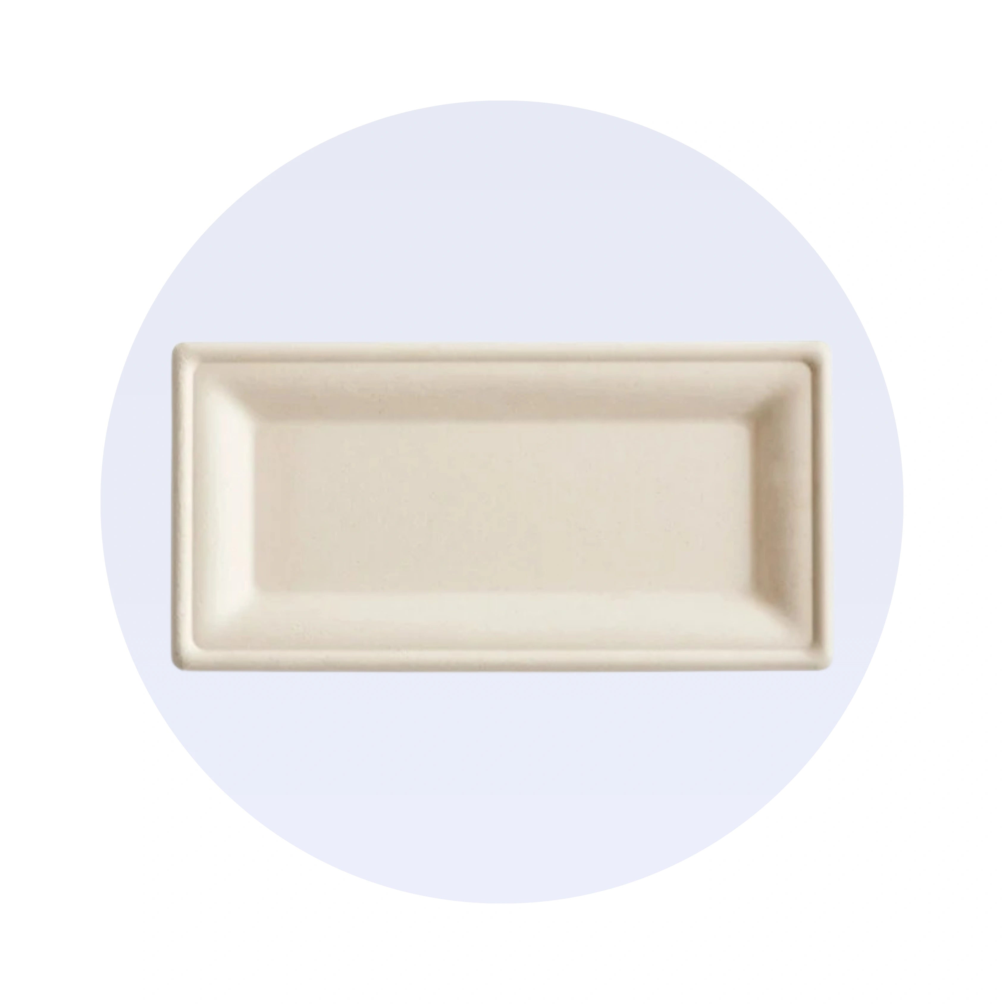 Compostable Sugarcane / Bagasse 10" x 6" Rectangle Tray