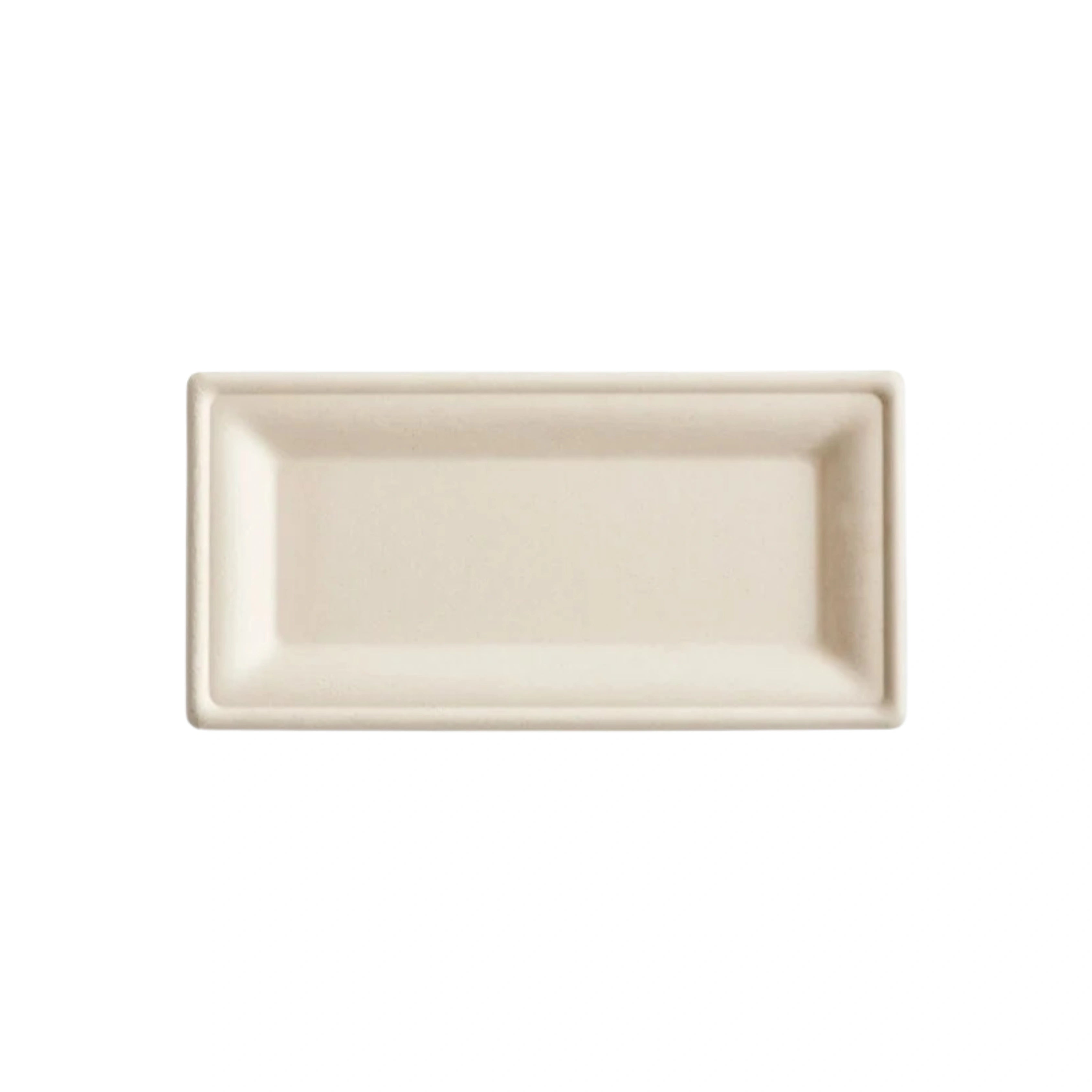 Compostable Sugarcane / Bagasse 10" x 6" Rectangle Tray