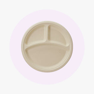 Compostable Sugarcane / Bagasse 10" Plate 3 Compartment