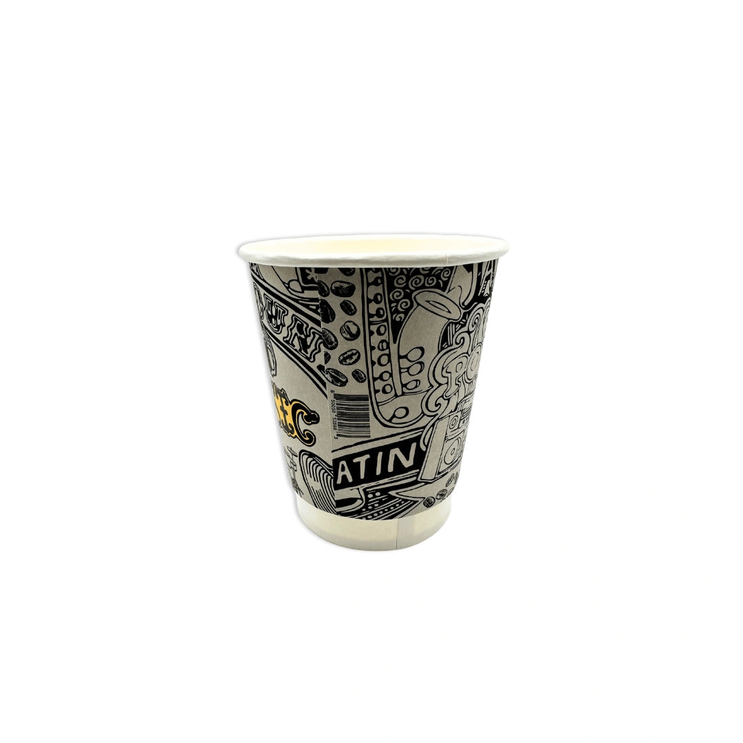 DOUBLE WALL PAPER CUPS - MUSIC DESIGN- 8 oz