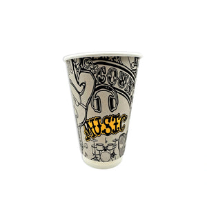 DOUBLE WALL PAPER CUPS - MUSIC DESIGN- 16 oz