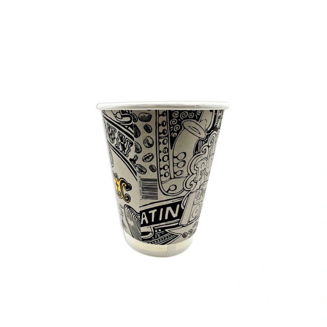 DOUBLE WALL PAPER CUPS - MUSIC DESIGN- 12 oz