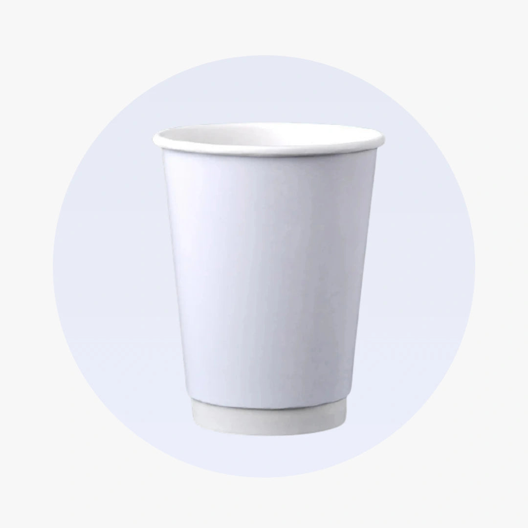 DOUBLE WALL PAPER CUPS - WHITE - 10 oz