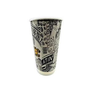 DOUBLE WALL PAPER CUPS - MUSIC DESIGN- 20 oz