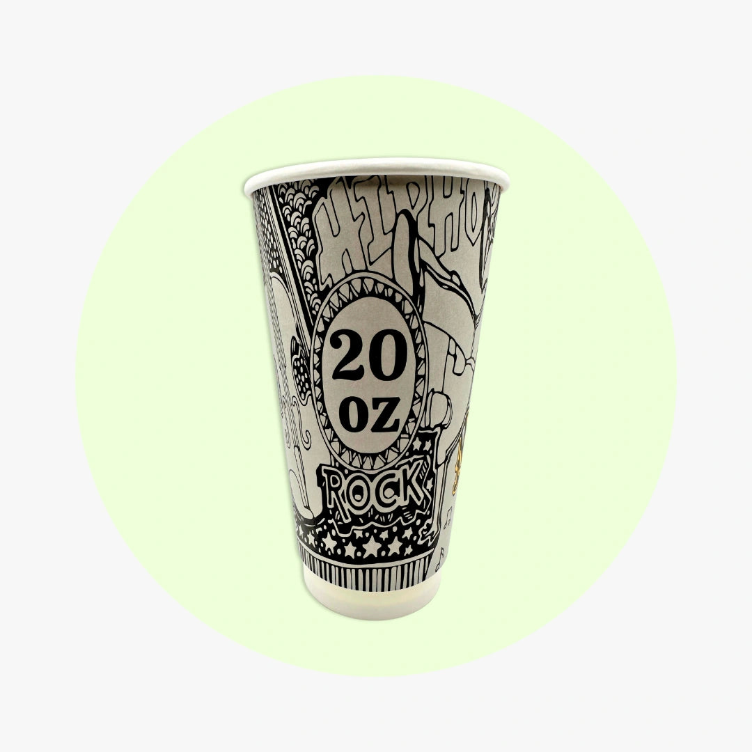 DOUBLE WALL PAPER CUPS - MUSIC DESIGN- 20 oz