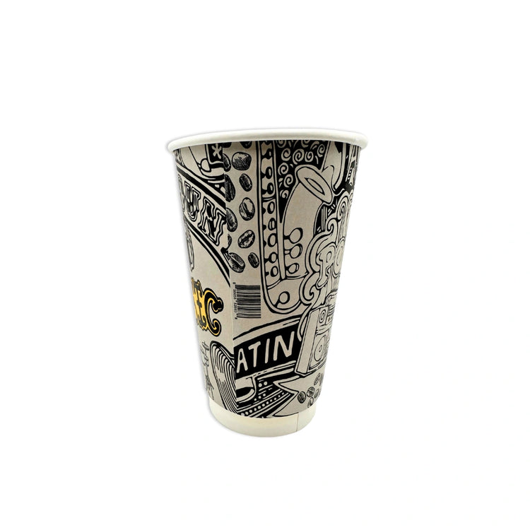 DOUBLE WALL PAPER CUPS - MUSIC DESIGN- 16 oz