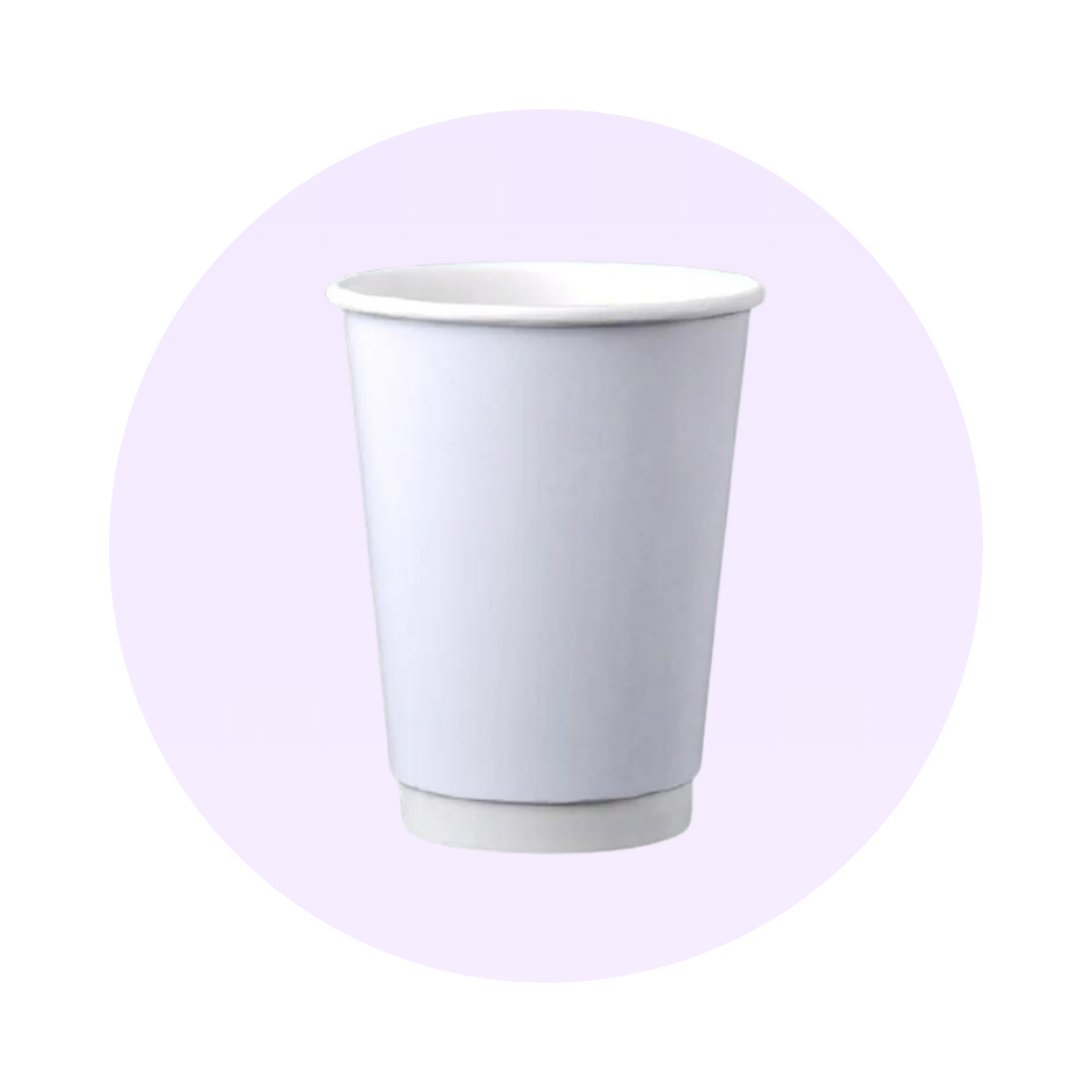 DOUBLE WALL PAPER CUPS - WHITE - 12 oz