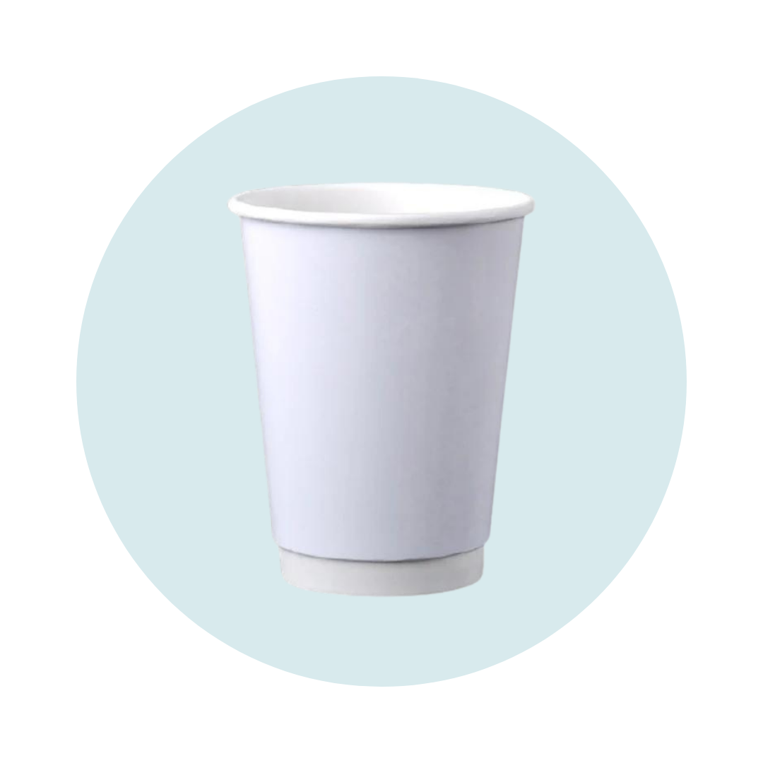 DOUBLE WALL PAPER CUPS - WHITE - 8 oz