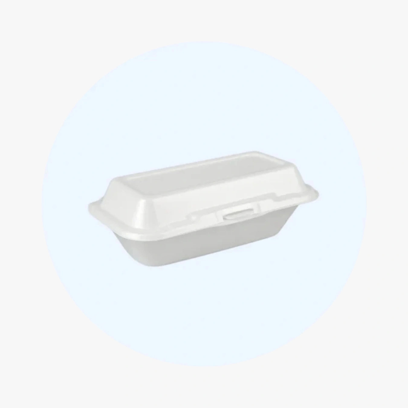 Dart 99HT1R 10" x 5 1/4" x 3" White Foam Hoagie Take Out Container with Perforated Hinged Lid | 9"x9"x3"