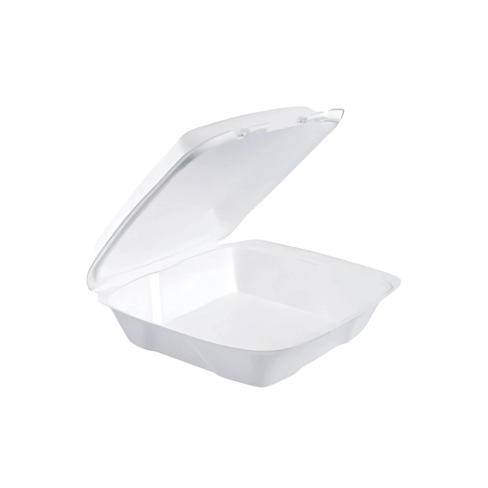 FOAMPAK FP-9001 Contenedor grande de espuma con tapa abatible de 9" x 9" x 3" | 9" x 9"