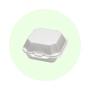 FOAMPAK FP-55002 Small 5" Foam Hinged Lid Sandwich Container | 5"x 5"