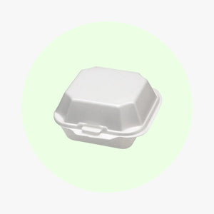 FOAMPAK FP-55002 Small 5" Foam Hinged Lid Sandwich Container | 5"x 5"