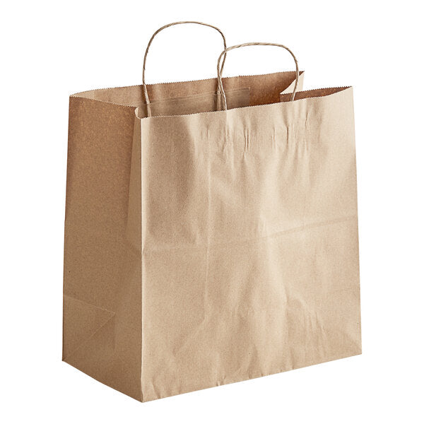 Kraft Shopper Bags With Handle - MEDIUM - PACK THIS MEAL