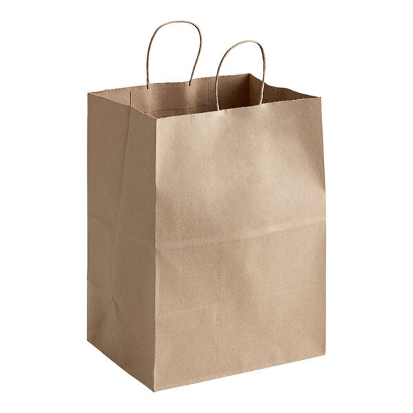 Kraft Shopper Bags With Handle - SMALL - PACK THIS MEAL