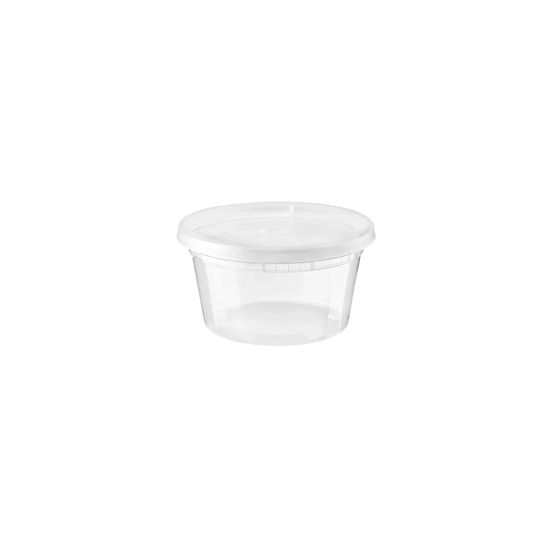 Microwavable Translucent Plastic Deli Container With Lids | 12 oz