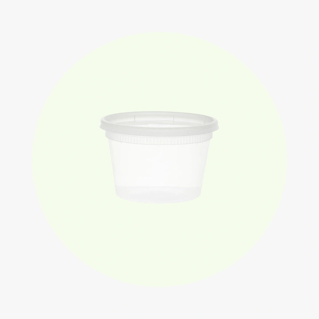 Microwavable Translucent Plastic Deli Container With Lids | 16 oz