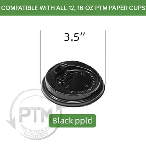 PAPER CUP LOCK LIDS - BLACK-80MM