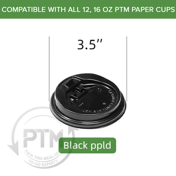 PAPER CUP LOCK LIDS - BLACK-80MM